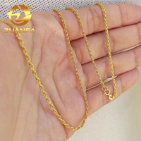 Chaîne Corde Tendance en Or Massif Véritable 18 Carats AU750 1,6mm 1,8mm 2,5mm Collier Chaîne Maillons Bijoux de Mode Chaîne Corde en Or Jaune Pur