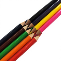 Crayon triangulaire géant en peuplier de 7 pouces, ensemble de 10 couleurs, mine moyenne de 5 mm, finition brillante, personnalisable pour le dessin