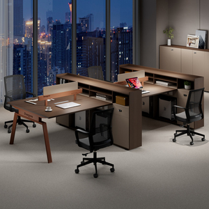 Thiết kế hiện đại chất lượng tiêu chuẩn kích thước double side nội thất văn phòng bảng 2 người nhân viên Máy Trạm văn phòng làm việc bàn - Product Image 1