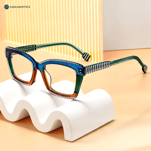 A01132 Montures de lunettes de luxe en acétate et fibre de carbone, robustes, texturées, œil-de-chat, unisexes, faites à la main - Product Image 1