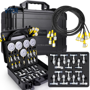 Manomètre hydraulique de haute qualité, 5 jauges en T pour la pression des excavatrices, kit avec garantie de 6 mois, neuf - Product Image 2
