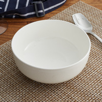 Vente en gros de bols en céramique pour hôtels et restaurants, bol rond en porcelaine blanc, bol à soupe et à céréales, vaisselle de cuisine écologique