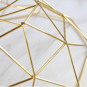 Luxury Geometric <b>Storage</b> Bowl Custom Design Golden Metal Wire Fruits Vegetables Decorative <b>Basket</b> - Product Image 3