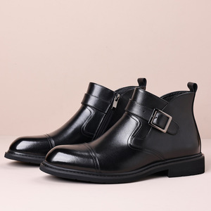 Botas de Invierno para Hombre, Estilo Chelsea, de Piel Genuina, Oxford, Casuales/Formales, Ligeras, Transpirables, Antideslizantes, con Suela Plana de Goma Suave - Product Image 2