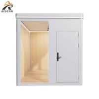 Maisonnette modulaire chic en aluminium à coins arrondis, écologique, durable, moderne, étanche, préfabriquée rapidement, espace de vie préfabriqué.