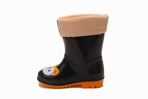 I bambini del bambino oem su misura ginocchio alta inverno pelliccia del rivestimento lucido stivali in pvc per i bambini - Product Image 6
