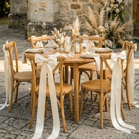 Rubans de chaise en satin élégants pour décoration de chaise d'extérieur romantique, pour mariage, banquet, fête