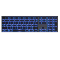 แป้นพิมพ์ BT หลายอุปกรณ์พร้อมไฟ LED สำหรับ Windows PC แล็ปท็อปคอมพิวเตอร์พื้นที่สีเทาคีย์บอร์ดไร้สาย