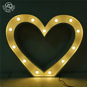 Arcos de Metal con forma de corazón para bodas, luces LED de boda, arco de corazón, señal de amor grande, boda