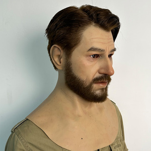Máscara de Cabeza Completa de Silicona Realista Personalizada con Barba y Cabello para Halloween, Cosplay, Disfraces, Crossdressing - Product Image 1