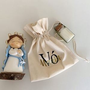 High Quality Custom Logo Printing Natural Color Cotton <b>Drawstring</b> Bag Reusable Jewelry Packaging <b>Pouch</b> - Product Image 2