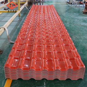 Corrugated Resin Roof Tiles Plastic Steel <b>Red</b> Color For Building Construction - Product Image 1