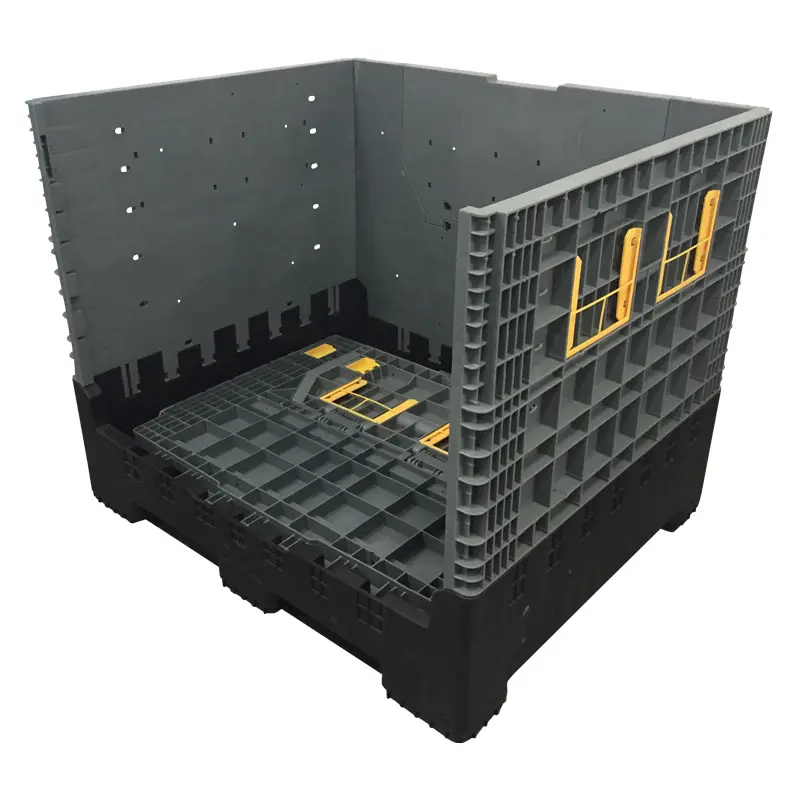 Industrial Logistic Transportation Warehouse Storage Foldable Collapsed Plastic Pallet with Wheels Storage Containers