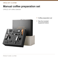 Set Peralatan Kopi Circle Joy: Penggiling Kopi Manual, Teko Gooseneck Stainless Steel 300ml, Server, Dripper, Kotak Hadiah