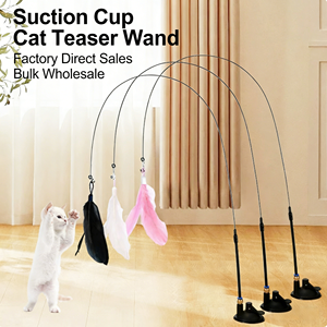 Juguete Interactivo para Gatos con Ventosa, Plumas y Accesorios de Alambre de Acero, para Jugar en Interiores, Ejercicio y Combatir el Aburrimiento, Tamaño Regular - Product Image 2