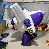 Costume de marche gonflable de défilé de couleur personnalisée Costume d'avion gonflable blanc violet