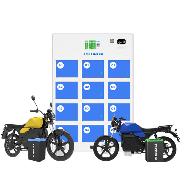 Tycorun Swappable Electric Scooter 12v Battery Solar Automatic Charger Cabinet Ebike Motorcycle Outdoor Battery Swapping Station