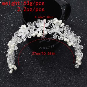 Diademas hechas a mano con perlas de cristal y flores, <span class=keywords><strong>tocados</strong></span> de hojas, <span class=keywords><strong>tocados</strong></span> <span class=keywords><strong>para</strong></span> novia, accesorios <span class=keywords><strong>para</strong></span> el cabello de boda - Product Image 3