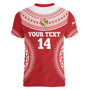 Alibaba-China-venta al por mayor Dropshipping <span class=keywords><strong>ropa</strong></span> Venta caliente personalizada Tonga Mate Maa mujeres cuello en V camiseta Go <span class=keywords><strong>Champions</strong></span> Tongan Ngatu-camiseta roja para <span class=keywords><strong>mujer</strong></span> - Product Image 2