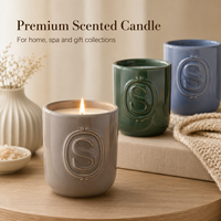 AIKUN Bougie parfumée en céramique avec mèche en bois, motif gaufré, design unique, emballage OEM, contrôle qualité, pour le bureau