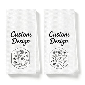 Serviettes de cuisine en microfibre imprimées à motif gaufré, super absorbantes, séchage rapide, décoratives, pour la vaisselle, le thé, les mains, design personnalisé - Product Image 1