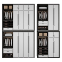 Meuble de rangement sur mesure pour chambre de villa, conception d'unité de rangement combinée, style global unifié