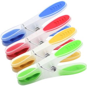 YINXIN Pinces à <span class=keywords><strong>linge</strong></span> transparentes en plastique TPR antidérapantes et coupe-vent pour sécher les chaussettes, les vêtements matelassés, les sous-vêtements, les pantalons - 12 par paquet - Product Image 2