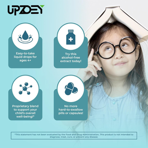 キッズフォーカス & 注意リキッドドロップサプリメント、記憶とフォーカス、落ち着き、吸収しやすい、子供の免疫の健康をサポート - Product Image 4