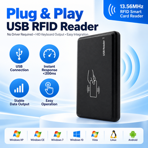 Lecteur de cartes RFID USB 13,56 MHz OEM ODM, lecteur de cartes IC de bureau pour les projets de contrôle d'accès et d'identification - Product Image 2