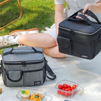 Sac isotherme personnalisé avec logo, sac à lunch thermique réutilisable, sac fourre-tout Oxford imperméable de grande taille pour le bureau, l'école, vente en gros