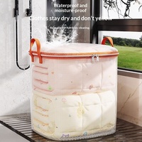 Sac de rangement pliable transparent en PVC, anti-poussière, avec poignées, étanche, conception de compression pour couettes, écologique, paniers de rangement réutilisables