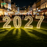 Grandes décorations lumineuses de Noël pour l'extérieur, lumières LED 3D, motif lumineux, arche à traverser 2027