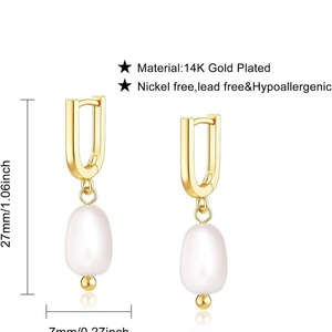 Minimalist Daily Versatile Jewelry Knot Design Flower Pearl <strong>Studs</strong> and Hoop <strong>Earrings</strong> - Product Image 3