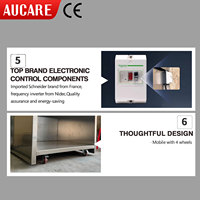 Cabine de peinture au chocolat portable à face ouverte avec roues, filtre lavable, en acier inoxydable 304, haute puissance, pour la préparation alimentaire et les gâteaux