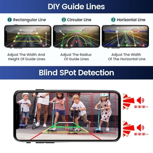 Caméra de <span class=keywords><strong>voiture</strong></span> sans fil HD WiFi 5G avec panneau <span class=keywords><strong>solaire</strong></span>, installation magnétique, alarme d'angle mort IA, DVR avant/arrière pour camion, bus, camping-car, fourgonnette - Product Image 4