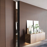 Panel de Rejilla WPC Estilo Gran Muralla, Diseño Cóncavo-Convexo, Lujoso y Moderno para Pared de TV, Baño y Escaleras