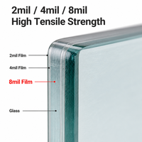 Película para Ventanas de Automóviles FYL, Película de Seguridad Transparente para Edificios de Alto Rendimiento de 4 mm, Película Solar Antideslumbrante con Protección UV99+IRR9%