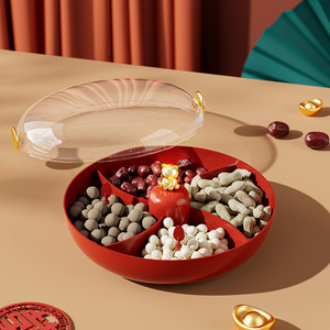 Plateau à fruits rond avec couvercle magnétique pour le rangement des collations lors de fêtes, utilisation en cuisine - Product Image 4