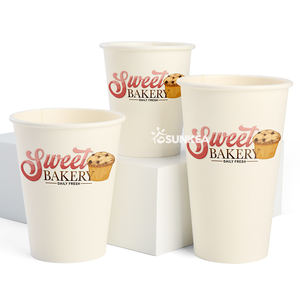 Café et boulangerie en gros vrac café imprimé de marque à emporter tasses avec couvercles - Product Image 1