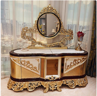 Cabinet à vin traditionnel royal français Beno W111, haut de gamme, antique, en bois massif doré, porte en verre, durable, pour salon, appartement