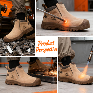<span class=keywords><strong>Chaussures</strong></span> de sécurité anti-chaleur extrême <span class=keywords><strong>pour</strong></span> hommes, avec embout en acier, résistantes aux scories, neutralisant l'électricité statique, haute adhérence, vulcanisées - Logic Pro - Product Image 4