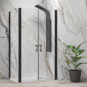 Kamalu KS2800AS 80x90 Porte Doccia Scorrevoli Pieghevoli Nere con Apertura a Saloon Altezza 200h per Bagno - Product Image 5