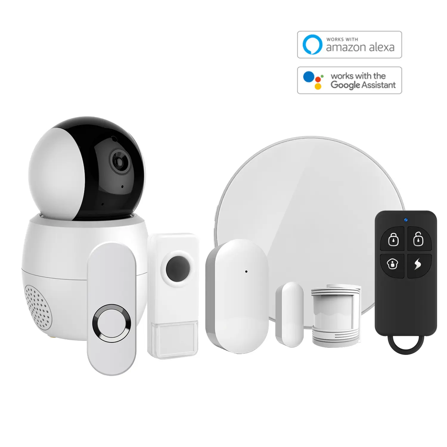 Smart Wifi Wireless home security perimeter PIR burglar sensor Alarm System Kit Works With Alexa intruder alert system