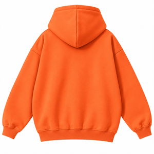 Sudaderas Unisex Extra Grandes, 100% Algodón, 350 g/m², Color Naranja Sólido, Diseño Casual con Bolsillos, Tela French Terry, Ropa de Otoño - Product Image 4
