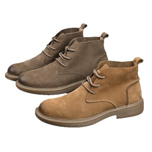 Bottes à lacets pour hommes, bout rond, talon plat, semelle extérieure en caoutchouc, respirantes, couleur unie, chaussures décontractées - Product Image 5