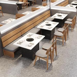 Muebles de comedor <span class=keywords><strong>para</strong></span> cafetería comercial moderna, diseño minimalista, mesa de restaurante de madera, cabina, Cocina de Inducción <span class=keywords><strong>para</strong></span> uso en Cafetería de Hotel - Product Image 1