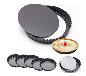 Poêle à tarte Quiche 4 pouces 9 pouces Non adhésives, qualité alimentaire, à fond ample amovible, pour tarte à fleurs - Product Image 5