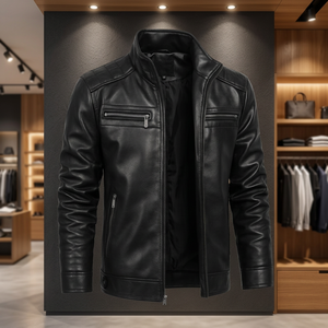 Chaqueta de Motociclista Casual para Hombre, Nueva Colección 2025, Tejido de Lana/Nylon con Cuello Alto, Prenda Exterior Ecológica para Invierno - Product Image 3