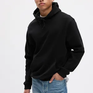 Wholesale Custom Dropped Shoulder Plain Print Hoodies Heavyweight Cotton Oversized Hip Hop Men's Hoodies Sweatshirts