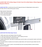 LAUNCH Meilleure vente X861 PRO Machine d'alignement de roues de voiture 3D Computer Camera Beam Automatic Track System Car Alignment